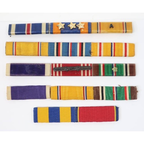 US1034.)LOT OF FIVE (5) US WWII RIBBON BARS US1034.)LOT OF FIVE (5) US WWII RIBBON BARS