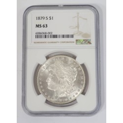 US1012.)1879 MORGAN SILVER DOLLAR, NGC GRADED AND CERTIFIED